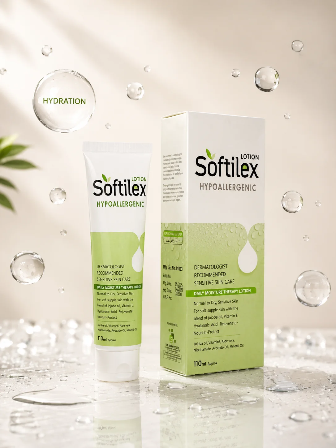 Softilex product display with soft natural lighting